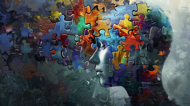 Psychological intelligence, illustrating the intricate cognitive processes and complex functions of the human mind, often associated with emotional understanding and problem-solving.