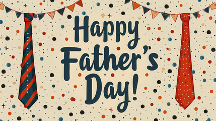 Obraz premium Festive Father's Day Illustration with Ties and Text