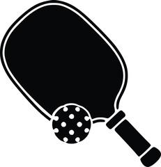 Vector Pickleball Paddles silhouette,Pickleball club and icons vector illustration, Pickleball Paddles flat vector icon, High quality vector