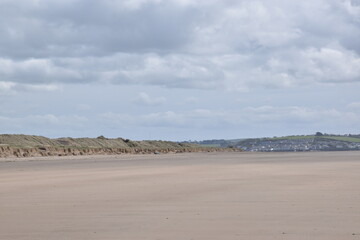 the large beach of Saunton sands giving the effect of a desert in the uk