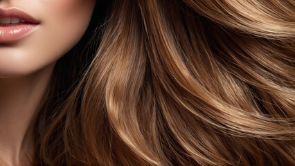 Fototapeta premium Lush Hair Close up of a woman s lush hair with thick voluminous waves and
