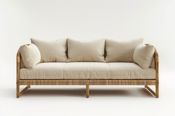 A minimalist sofa with sleek wooden frame