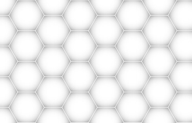 Naklejka premium Fondo con patrón de hexágonos blanco y grises iluminados.