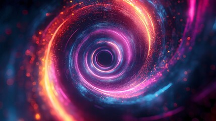 Spiral RGB Light Tunnel in Space Odyssey
