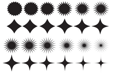 Set of starburst, sunburst badges. Special offer sale tag, discount offer price label, symbol for advertising campaign in retail, sale promo marketing, discount sticker, ads offer on shopping day.  