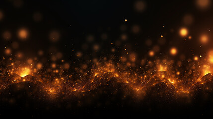 Obraz premium Sparkling Gold Dust Waves, Magical Glitter, Festive Background with Copy Space