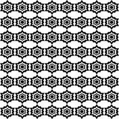 Seamless pattern with decorative elements. Black and white background.