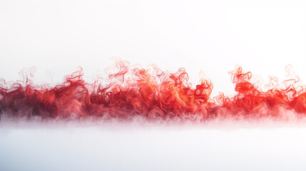 Abstract Red Smoke on White Background