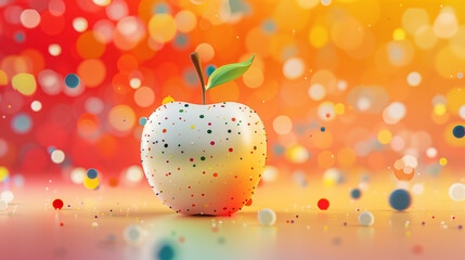 Colorful Dotted Apple with Bokeh Background