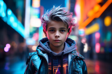 Obraz premium Portrait of a sci-fi cyberpunk person futuristic man from the future cyberpunk Generative AI