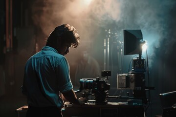 videographer filming camera studio video production