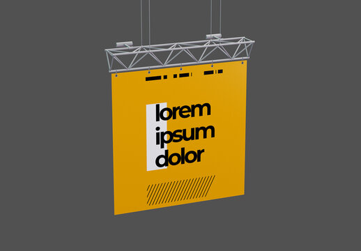 Hanging Exhibition Banner Mockup