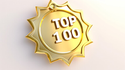 Golden Top 10 Emblem with Reflective Surface