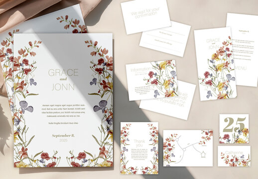 Stationery Wedding Flowers Various