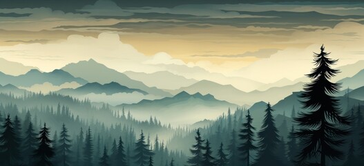 Misty Mountain Landscape