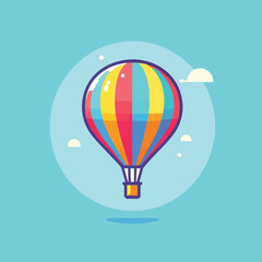 Fototapeta premium cute colorful hot air balloon cartoon illustration