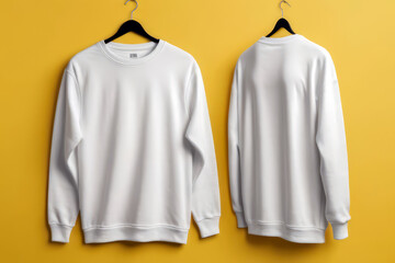 t shirt sweater template, on yellow background 