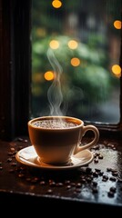 Obraz premium Cozy Rainy Day Coffee Break