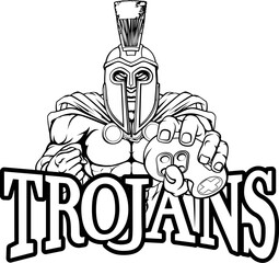 A Trojan, Spartan or gladiator warrior gamer mascot with video games controller