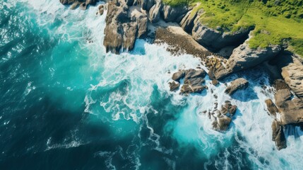 Obraz premium Stunning Coastal Landscape with Crashing Waves