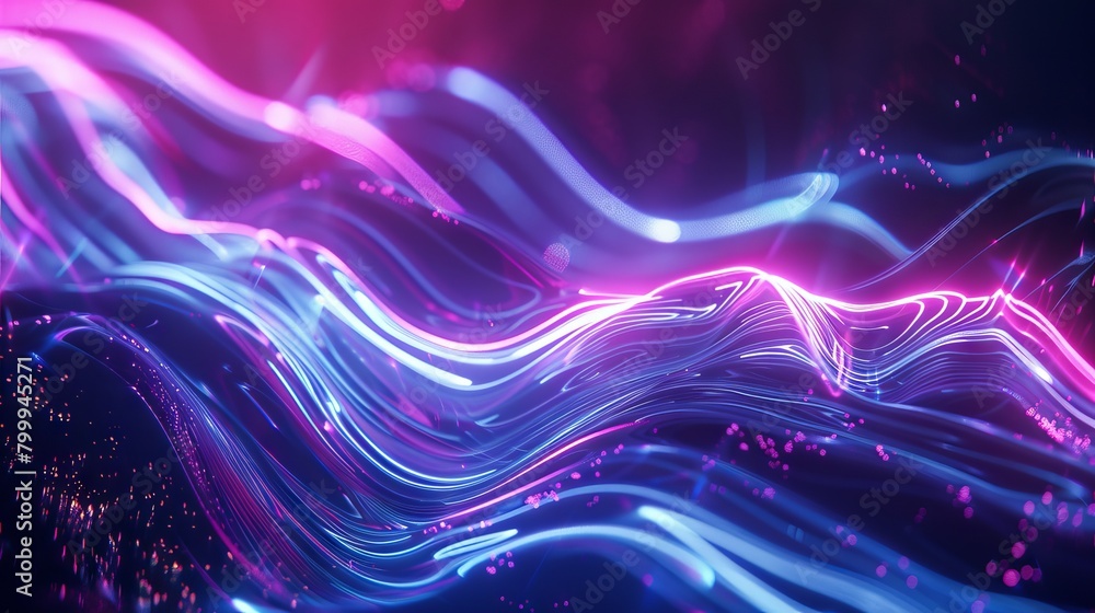 Poster vibrant abstract background: futuristic tech patterns and geometric shapes in dynamic motion - ideal