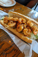 Delicious Shrimp Po'boy Perspective., Culinary World Tour, Food and Street Food