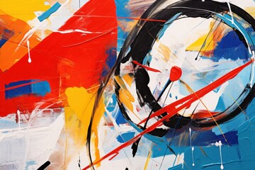 Vibrant Abstract Painting with Splashes of Color