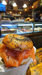 "Delicious Bagel with Lox", Culinary World Tour, Food and Street Food