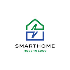 Electric smart home logo design template vector illustration