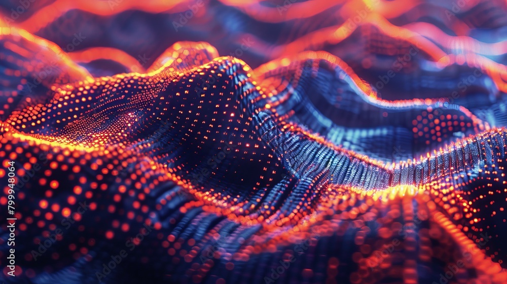 Poster vibrant tech abstract: futuristic cloud computing and data structure background with source code and