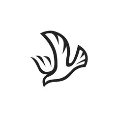 Bird logo, animal symbol flying eagle logo design template vector illustration