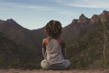 Fototapeta na wymiar Peaceful meditation in the mountains