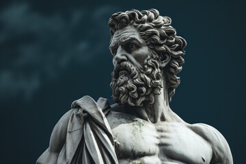 Dramatic Statue of Mythological Figure