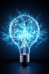 Glowing Electrical Bulb with Branching Neurons