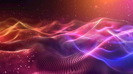 Vibrant tech abstract: futuristic cloud computing and data structure background with source code and network elements in 3d render. Conceptual wallpaper for technology, science, and innovation. Digita