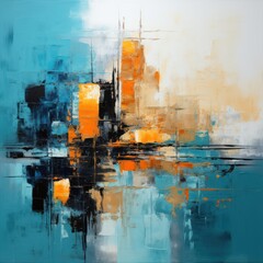 Vibrant Abstract Cityscape Painting