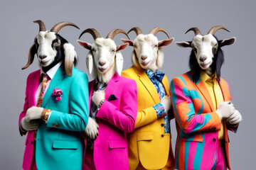 fashionable goat, party  illustration