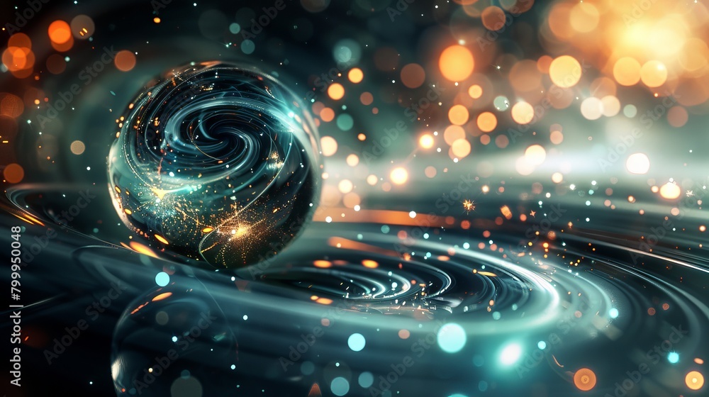 Poster dynamic red abstract vector background with fluid wave design and spherical element - vibrant illust