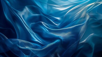 Obraz premium Blue wave veil abstract background texture - digital art concept for design and creativity