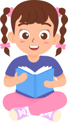 Child reading a book. Concept for learning and education.