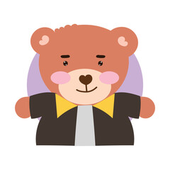 Obraz premium Hand drawn vector illustration of a cute baby bear. baby bear element design. ballon bear, costum