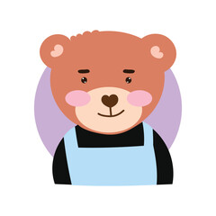 Hand drawn vector illustration of a cute baby bear. baby bear element design. ballon bear, costum