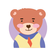 Hand drawn vector illustration of a cute baby bear. baby bear element design. ballon bear, costum