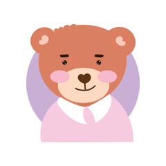 Hand drawn vector illustration of a cute baby bear. baby bear element design. ballon bear, costum