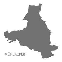 Mühlacker German city map grey illustration silhouette shape