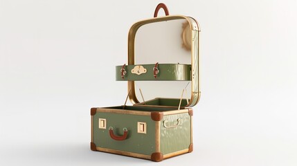 Vintage Suitcase Vanity Table with Whimsical Touches

