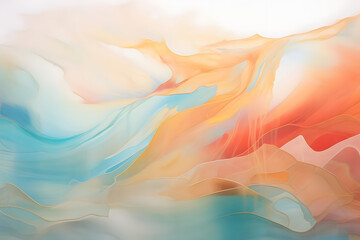 Radiant Beach Breeze, abstract landscape art, painting background, wallpaper, generative ai