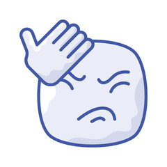 Get this creative icon of frustrated emoji, ready to use vector