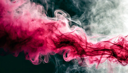 Pink smoke isolated on a black background
