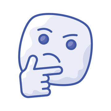 recommend clip art: Well designed thinking emoji icon design, ready to use premium vector